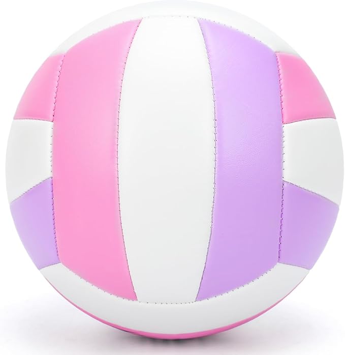 Beach/Water/Sand Volleyballs, Outdoor/Indoor Official Size, Soft Touch Volleyball for Beginners, Cute Volley Ball for Girls/Kids/Youth, Ideal Gifts with Pump for Backyard, Pool, Middle School
