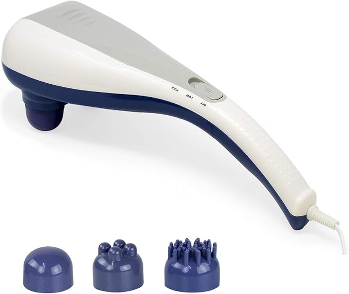 Daiwa Felicity Electric Handheld Full Body Dual Head Percussion Massager Tapping Massage – Dual Tapper 3 Interchangeable nodes Included