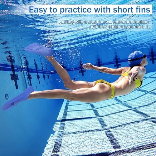 Gintenco Swim Fins, Kids Swim Training Fins for Lap Swimming, Travel Size Flippers with Mesh Bag, Silicone Swimming Fins for Kids Teens Adults Women Men