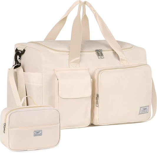 FIORETTO Women's Gym Duffle Bag with Shoes Compartment, 37L Capacity, Ideal for Travel, Gym, Sports, Duffel, Weekender