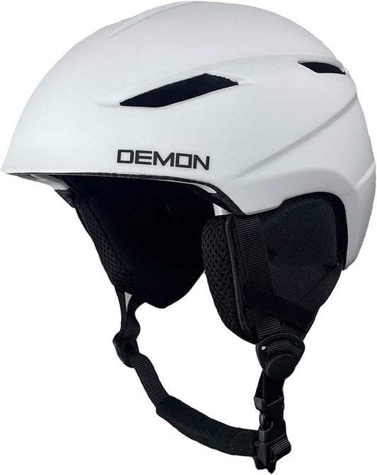 Demon United Snowboard and Ski Helmet with MIPS - Adult - Matte Black/Matte White - PC Shell & Inmold EPS Foam- Twist Dial Fit System - Audio Ready Earpads