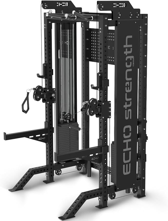 Commercial Cable Crossover Exercise Machine All in One Functional Trainer Cable Machine with 400LBS Weight Stacks Power Cage Squat Rack with Pulley System Compact Functional Trainer for Home Gyms