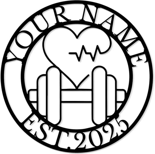 Customized Metal Gym Name Sign, Personalized Sports Room Wall Art,Metal Gym Sign,Unique Fitness Wall Sign, Gym Lovers Unique Gift, Gym Wall Art,Training Center Sign (Style-11)