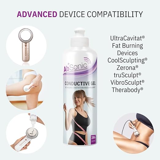 Absonic Conductive Gel for Body Devices: Cavitation, Radiofrequency, Body Sculpting Devices - Paraben-Free, 1-Pack