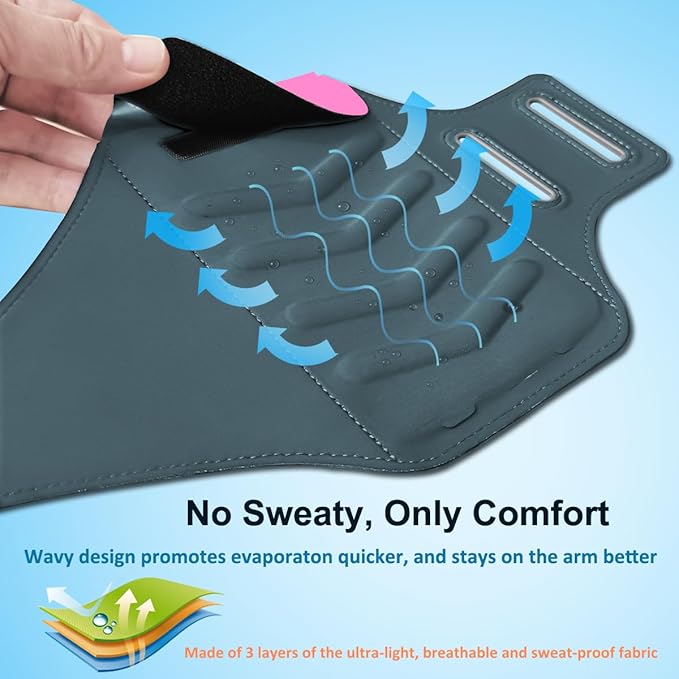 Arm Band for Phone for Running, Phone Holder for Running for iPhone & Samsung Galaxy, Cell Phone Armband Holder for Walking, Gym, Workout, w/Adjustable Strap & Zipper Pocket (Pink-S)