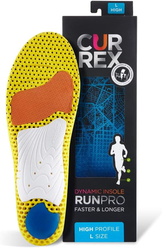 CURREX RunPro Insoles for Running Shoes – Arch Support Inserts to Help Reduce Fatigue, Prevent Injuries & Boost Performance – for Men & Women – High Arch, Medium