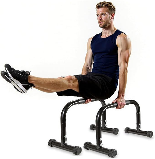 AmazeFan Parallettes Bars, 12'' High Steel Push Up Bar Strength Training For Handstands, Calisthenics Bars & Dip Bars, Calisthenic, Push Up Stands Handle for Floor Workouts Calisthenics Equipment ﻿