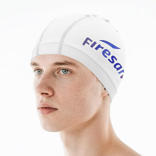 Firesara Fabric Swim Cap, High Elasticity Swimming Cap Keeps Hair Clean Breathable Fit Both Long Hair Short Hair, Swim Caps Woman Girls Men Kids One Size Hat