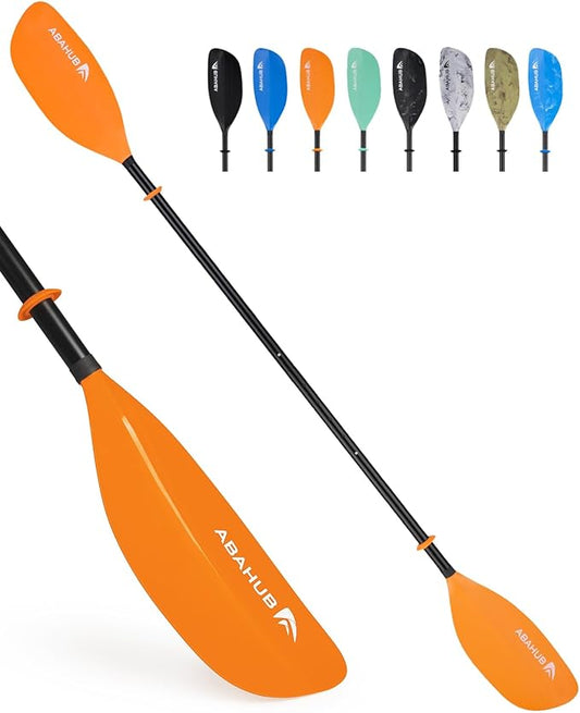 Abahub Adjustable Kayak Paddle 210-230 cm/ 230-250 cm Floating Kayaking Oars Boating Oars Canoeing Oars Black