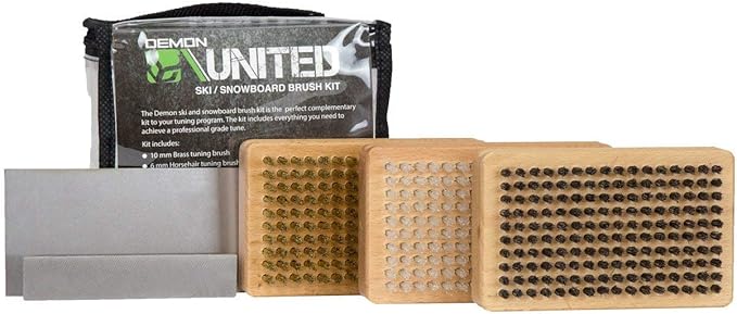 DEMON UNITED Elite Ski and Snowboard Tune Kit- Includes 3 pcs Metal Vise, Iron, 2.25lbs of Wax, Apron and Brush Kit