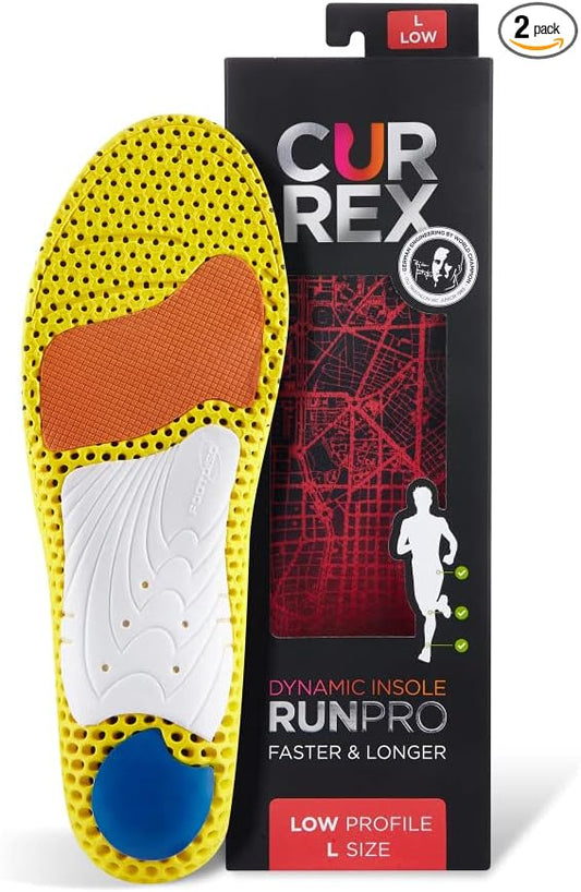 CURREX RunPro Insoles for Running Shoes – Arch Support Inserts to Help Reduce Fatigue, Prevent Injuries & Boost Performance – for Men & Women – Low Arch, Small