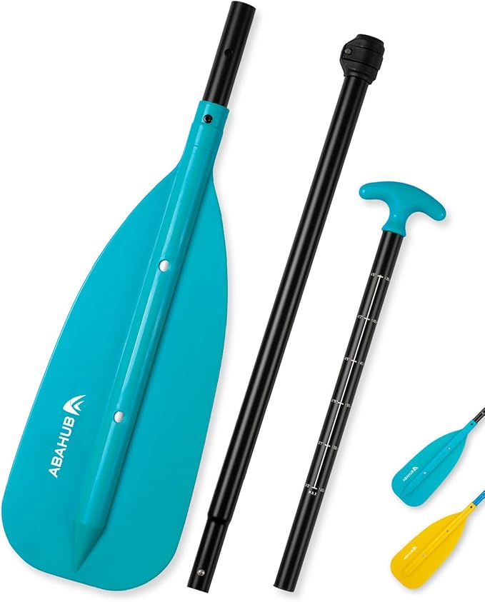 Abahub Adjustable Canoe Paddle Aluminum Shaft, 4'3''-5'3''/130cm-160cm, Floatable Oar for Canoeing Boating Kayaking