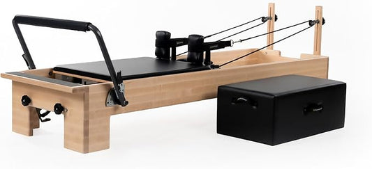 Balanced Body Studio Pilates Reformer with Sitting Exercise Box, Pilates Machine for Studio or at-Home Gym Equipment, Exercise Equipment for Fitness and Well-Being