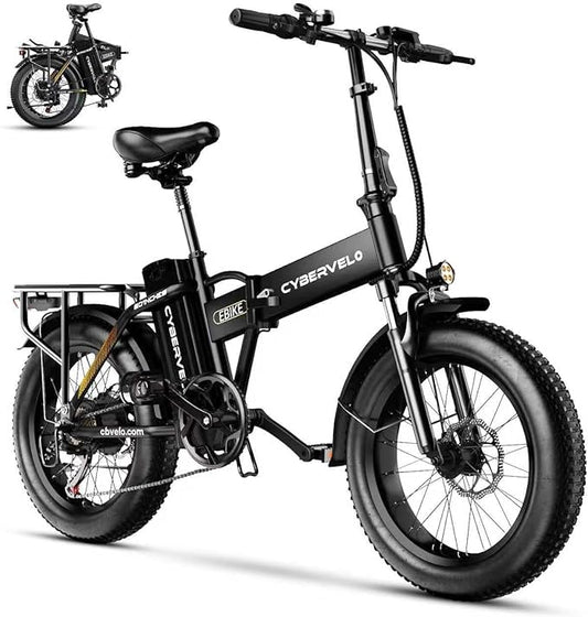 DriftGod Folding Electric Bike for Adults – 1000W Motor, 20"x3" Fat Tire, 48V Removable Battery, All-Terrain E-Bike with 7-Speed, Front Suspension – Powerful Foldable Ebike for Commuter