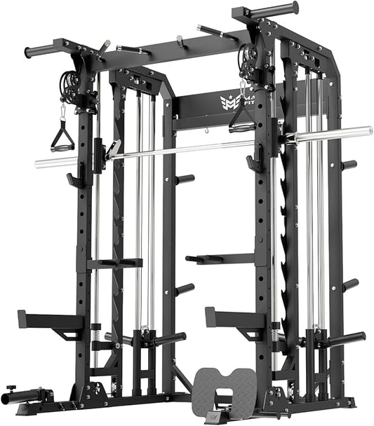 B52 Machine Home Gym with Power Rack, Cable Crossover, Dual Pulley System, Landmine, and Multi-Grip Pull-Up Bar – Heavy-Duty Fitness Equipment for Strength Training and Full-Body Workouts
