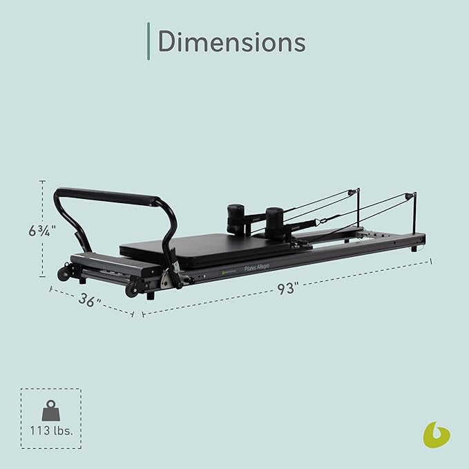 Balanced Body Allegro Pilates Reformer, Pilates Exercise Equipment, Workout Equipment for Home or Studio Use