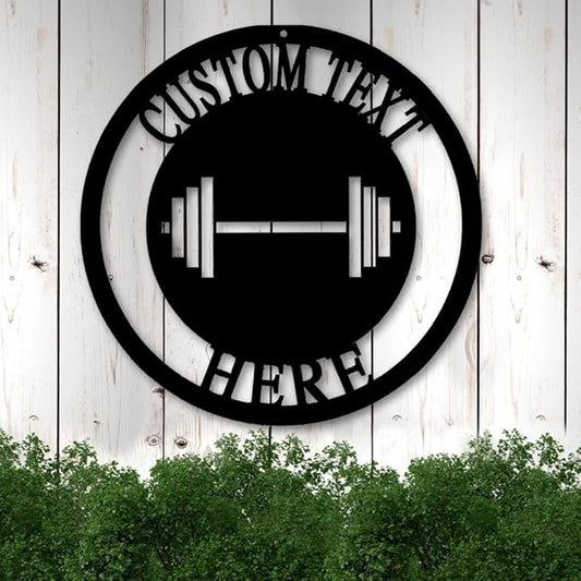 Custom Gym Metal Sign Personalized Workout Room Powerlifting Decor, Home Fitness Motivational Garage Center Wall Art, Gift for Women, Men, Dad, Papa, Grandpa, Mother, Sister, Girls, Modern Design