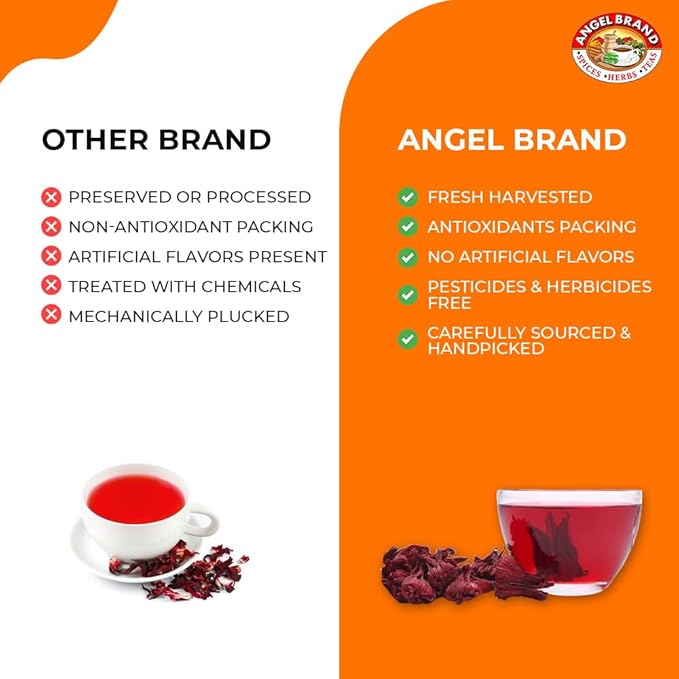 Angel Brand Sorrel Tea Bags 25 – Hibiscus Flower Tea for Refreshing Flavor &