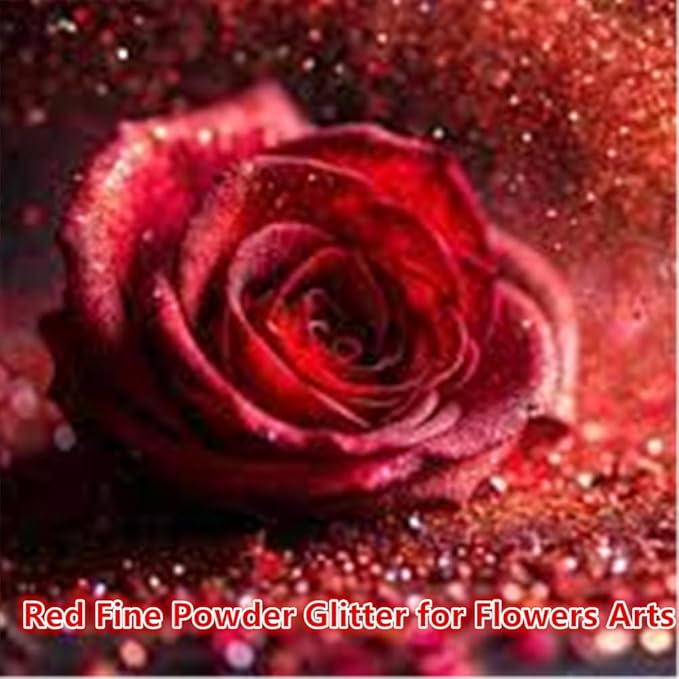 Go Ho Hair and Body Glitter Spray,Red Glitter Spray Dry Powder Makeup for Clothes,Festival Loose Sparkle Powder,Holographic Ultra Fine Resin Glitters for Crafts,10g