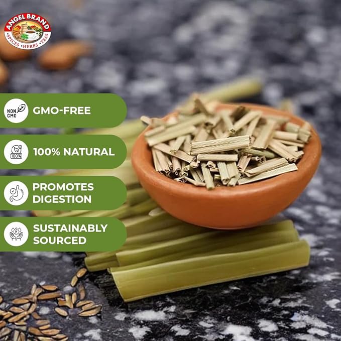 Angel Brand Fever Grass Tea Jamaican – 0.25 oz Pouch Pack of 3 – Dried Lemongrass Leaves for Herbal Tea and Infusions.