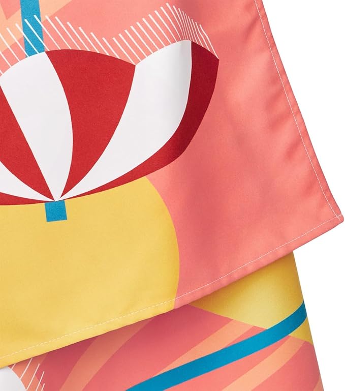 Dock & Bay Beach Towel - Quick Dry, Sand Free - Compact, Lightweight - 100% Recycled - Includes Bag - Pool Party Vibes - Large (160x90cm, 63x35)
