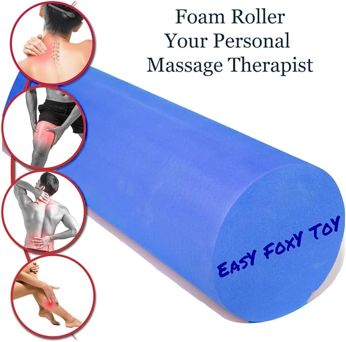 Foam Roller Back Leg Muscle Pain - Small Size Medium Density EVA Muscle Recovery Roll Ø3.75"x18" for Physical Therapy, Helps as Spine Cracker Stretcher