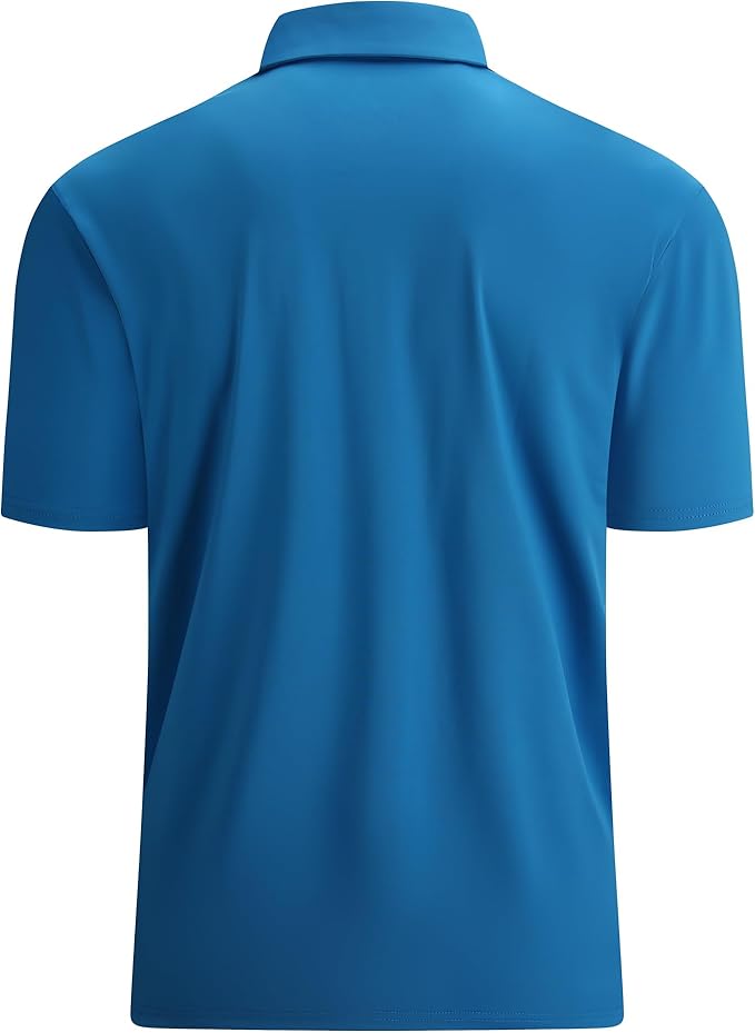 Alex Vando Mens Golf Shirt Moisture Wicking Quick-Dry Solid Short Sleeve Polo Shirts for Men