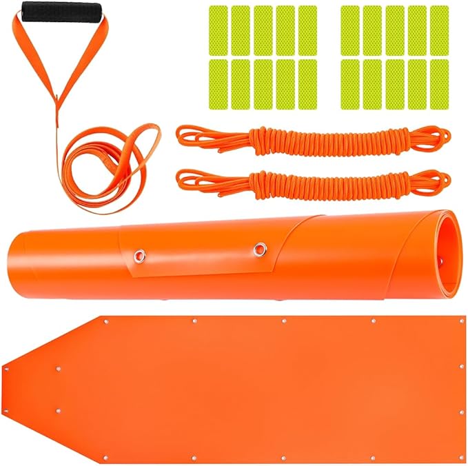 Deer Drag Sled - 1.2mm Thickened Tear-Resistant, 550Lbs Load Capacity Multi-Purpose Deer Cart with Non-Slip Handle for Hauling Hunter Trophies and Discarded Debris on Snow, Sand, Mud, Grass