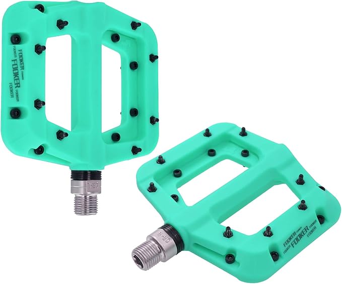 FOOKER MTB Pedals Mountain Bike Pedals 3 Bearing Non-Slip Lightweight Nylon Fiber Bicycle Platform Pedals for BMX MTB 9/16"