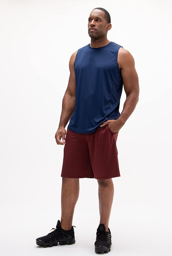 DEVOPS Men's 2-Pack Loose-Fit 10" Workout Gym Shorts with Pockets
