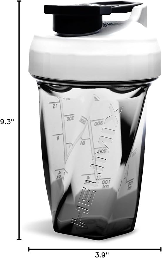 HELIMIX 1.5 Vortex Blender Shaker Bottle Holds Upto 20oz | No Blending Ball or Whisk | USA Made | Portable Pre Workout Whey Protein Drink Shaker Cup | Mixes Cocktails Smoothies Shakes | Top Rack Safe