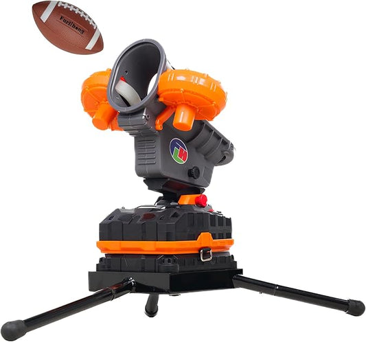 Furlihong 389BH Football Machine for Kids & Teens, Automatic & Manual Thrower, 3 Adjustable Angles, Left-Right Oscillation, Ideal for Catch & Pass Drills