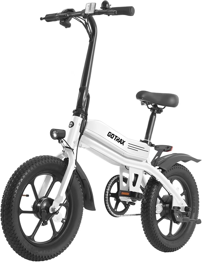 Gotrax S3 Electric Bike, 16x3.0 Fat Tire Electric Bicycle Adults, 750W Peak Motor, Max Range 25 Miles, Up to 20 Mph, Removable Battery, Adjustable Seat, Folding Electric Bike for Adults/Teens 13+
