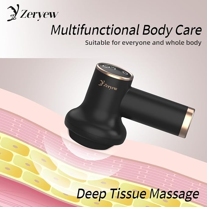 Cordless Cellulite Massager, Handheld Lymphatic Drainage Tool, Mini Body Sculpting Machine with 9 Speeds and 8 Massage Heads, Lymphatic Drainage Massage Tool for Legs Butt Belly Fat