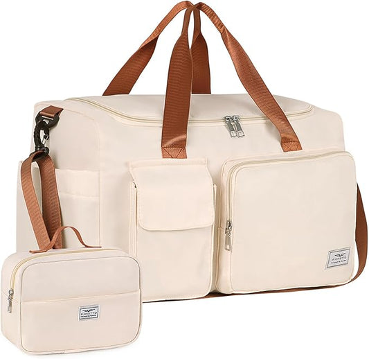 FIORETTO Women's Gym Duffle Bag with Shoes Compartment, 37L Capacity, Ideal for Travel, Gym, Sports, Duffel, Weekender