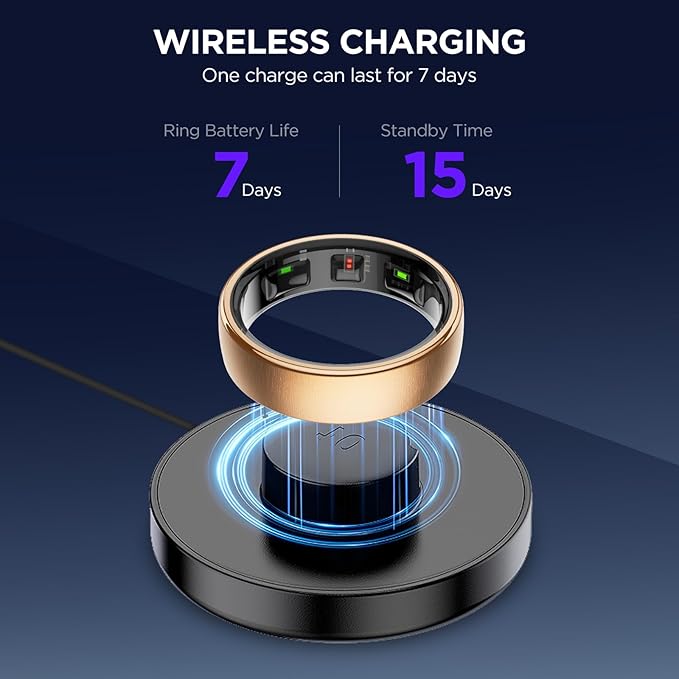 Fitness Tracker with Sleep Tracking, Smart Ring for Women Men, Activity Trackers Fitness Ring with 24/7 Heart Rate Monitor, Step Counter,Calorie Pedometer,No Subscription,for iOS Android(Rose Gold,#9)