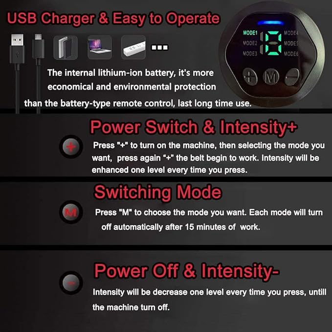 EMS Muscle Stimulator Muscle Toning Training Belt, Muscle Toner Waist Trimmer Equipment for Men Women, Abs Fitness Belt Workout Rechargeable Abs Muscle Training Gear