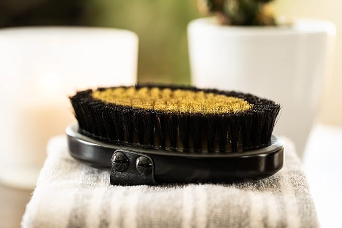 Copper Body Brush - Dry Brushing Body Brush with Ion Charged Copper Bristles, Glowing Skin, Lymphatic Drainage and Blood Circulation Improvement