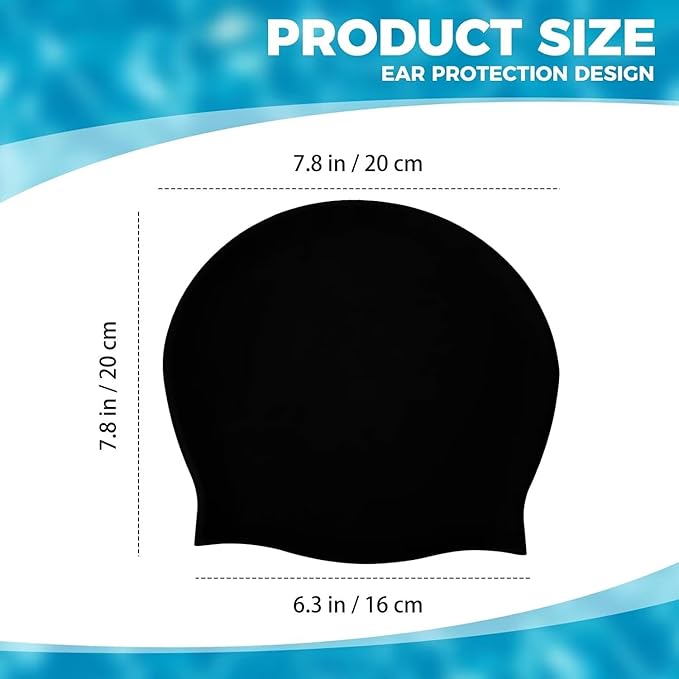 Extra Large Swim Cap - Silicone Cap for Long/Short Hair, Braids & Dreadlocks - Keeps Hair Dry