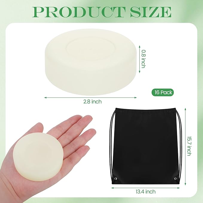 Elcoho Ice Hockey Puck, Glow in The Dark Party Pucks, Green Floor Puck Bulk with Drawstring Bag for Youth Adults Outdoor Indoor Sports Games Practicing & Training