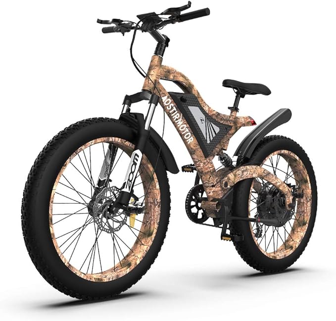 aostirmotor 1500W Electric Bike for Adults,Max Speed 31MPH Electric Mountain Bike,48V15Ah Removable Battery,26" Fat tire Electric Bicycles,with Dual Shock Absorber,Shimano 7 Speed