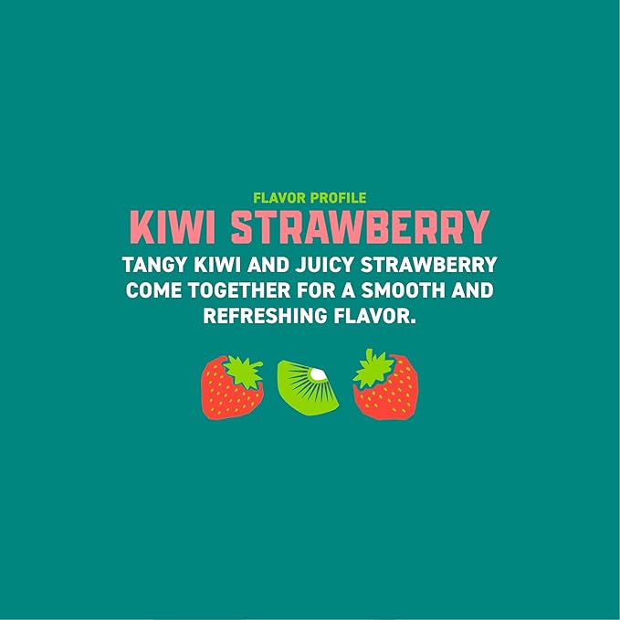 Gorilla Energy Drink, Kiwi Strawberry, 200mg Natural Caffeine, Real Fruit Juice Squeezed & Concentrated, L-Theanine, Taurine, Ginseng, Acetyl L-Carnitine, No Added Sugar and No Artificial Colors, 12 Pack