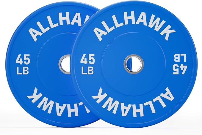 Colored Olympic Weight Plates, 2-inch Rubber Bumper Plate Set for Home Gym Barbell Weight Lifting and Strength Training