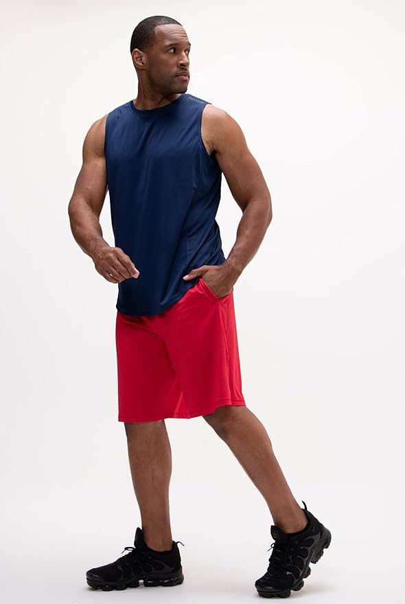 DEVOPS Men's 2-Pack Loose-Fit 10" Workout Gym Shorts with Pockets