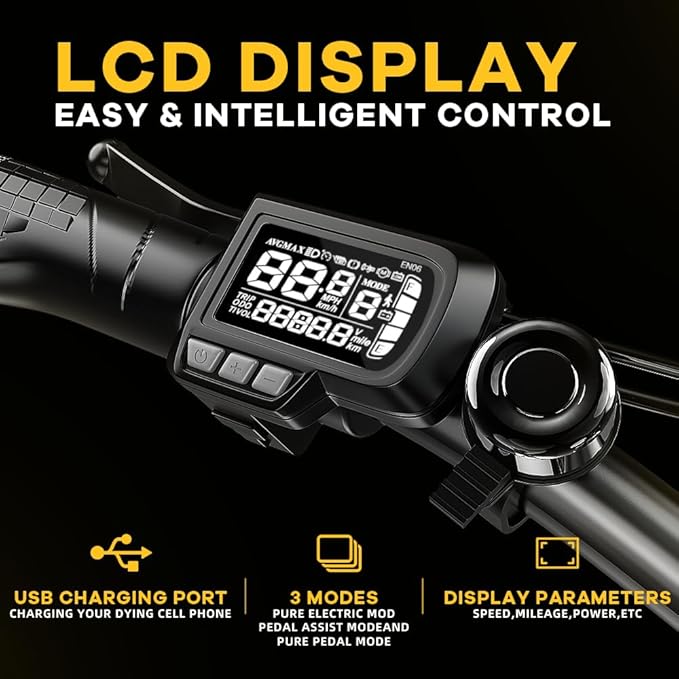 DriftGod Folding Electric Bike for Adults – 1000W Motor, 20"x3" Fat Tire, 48V Removable Battery, All-Terrain E-Bike with 7-Speed, Front Suspension – Powerful Foldable Ebike for Commuter