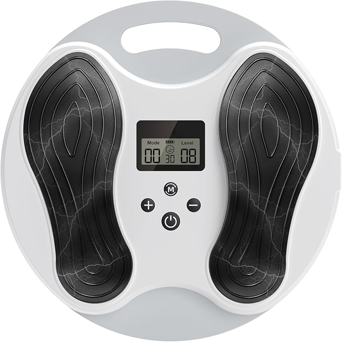 EMS Foot Massager for Neuropathy Relief, TENS Foot Nerve Circulation Stimulator for Pain Relief, Muscle Stimulator with 4 Body Pads, Relieves Swelling, Cramps, Plantar Fasciitis