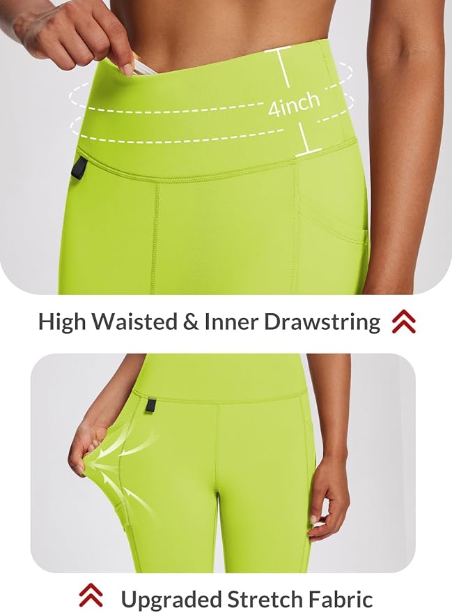 baleaf Women's Fleece Lined Leggings Waterproof Winter Hiking Pants Thermal Running Tights Zipper Pockets High Waisted