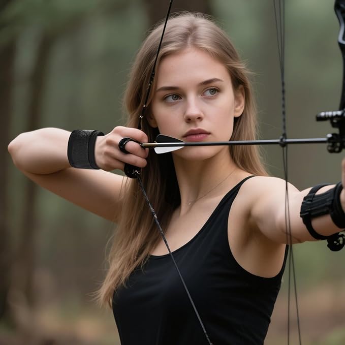 Compound Bow Release Aid Trigger, Professional Adjustable Wristband Archery Thumb Releases Buckle for Hunting Shooting Accessories, Black Wrist Strap