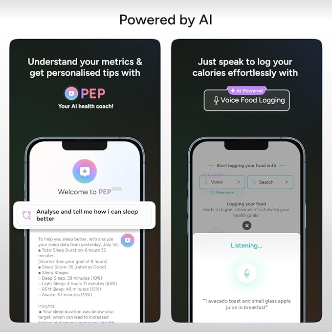 Gabit Smart Ring | Sleep, Fitness, Nutrition, Stress | 7+ Day Battery, 30+ Workout Modes, AI Health Coach, Weight Loss | Buy Sizing Kit First | Health Tracker for Men & Women | Titanium, Matte Black 8