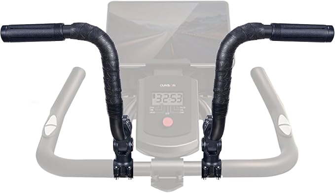 Handlebar Extender for Peloton Indoor Exercise Bikes, 1 Pair of Ultimate Handlebar Extension of Peloton Accessories (Sheep-horn (with Black Tapes & Grips))